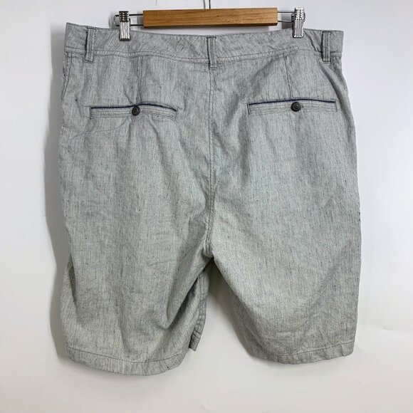 Carbon‎ 2 Cobalt Men's Panache Cotton Linen Blend Flat Front Chino Shorts SZ 38 - Picture 2 of 13